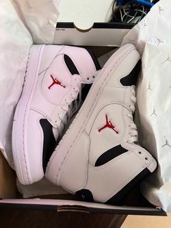 Air Jordan 1 Low White Black Red Sneakers