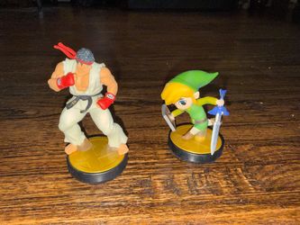 BUNDLE Lot Of 2 Amiibo Nintendo Switch Figures Super Smash Bros Zelda Link & Ryu