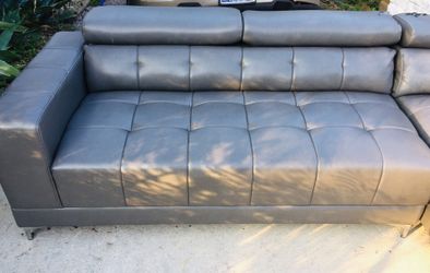 Faux Leather Sectional Couch