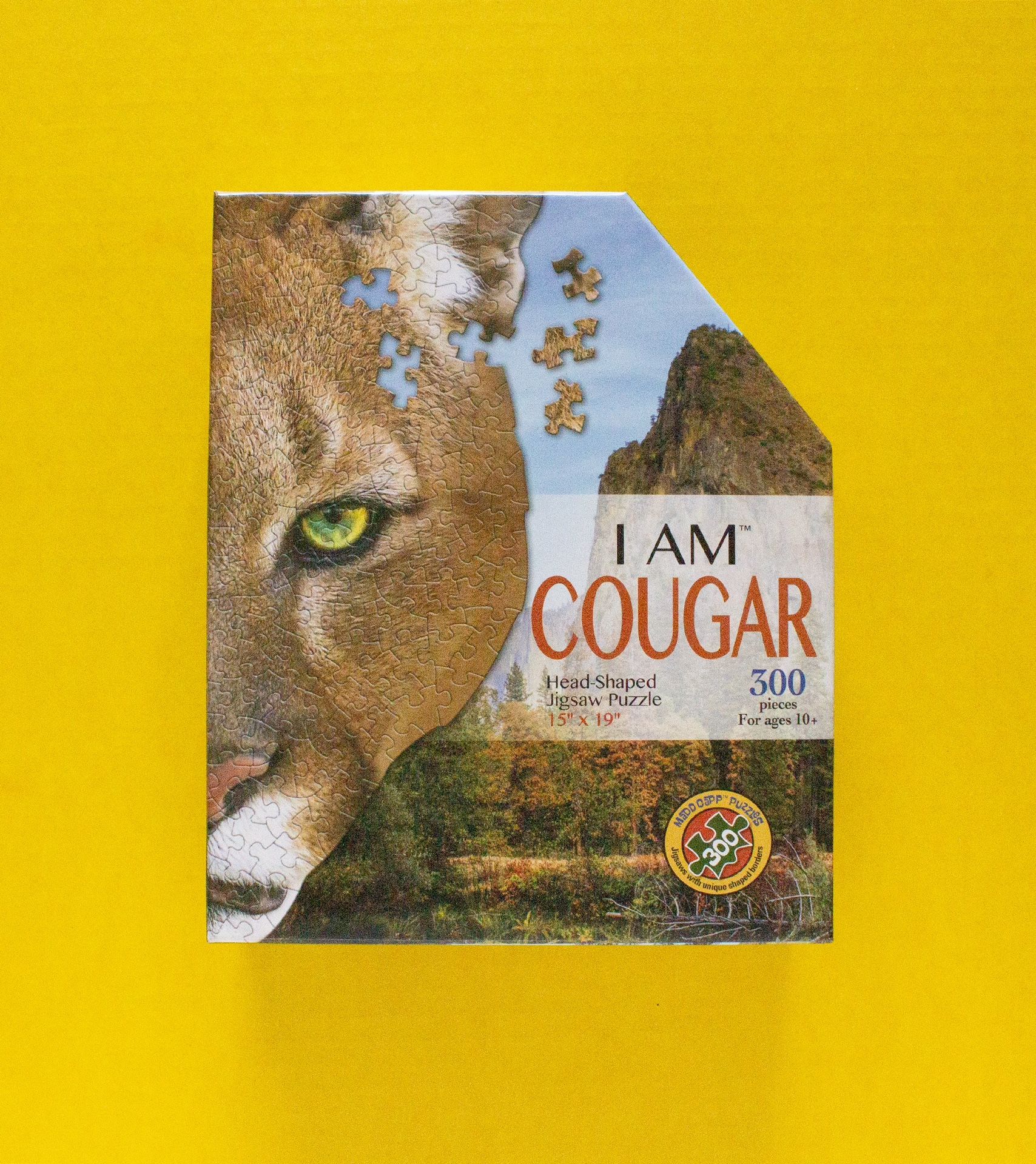 300 piece "I am Cougar" Head-shaped Jigsaw puzzle by Madd Capp Puzzles
