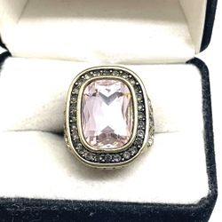 Designer Heidi Daus Pink Stone Ring Sz 7