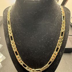 20” Gold Filled Diamond Cut Figaro Chain Link Necklace 9.75mm 58.55g