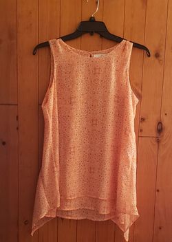 Coral Double Layer Sleeveless Blouse Size M