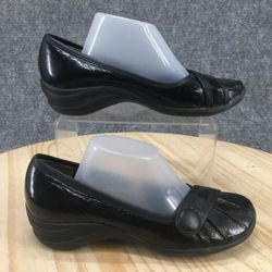 Hush Puppies Shoes Womens 11 M Slip On Loafer Black Leather Round Toe Casual Flats