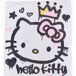 hello kitty blanket graffiti style 