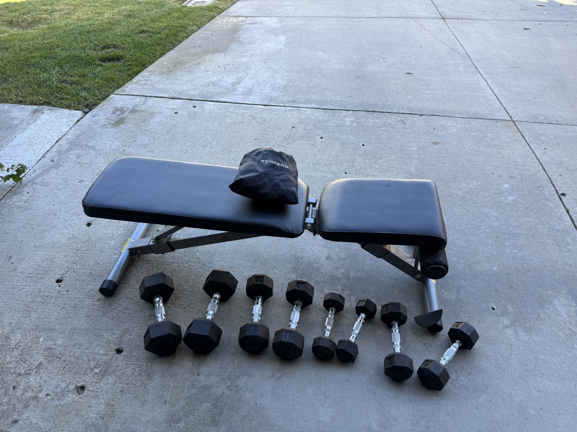 Weight Bench, Weights, Resistance Bands