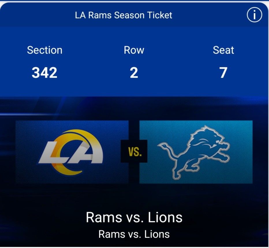 Los Angeles Rams vs Detroit Lions 12/14