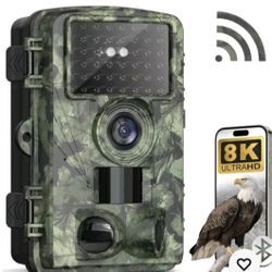 Trail Camera 8k 60MP Wi-Fi Game Camera w/ No Glow Night Vision Motion