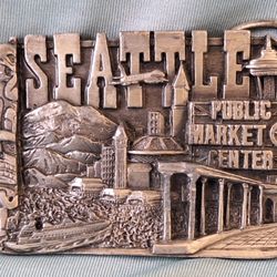 1991 Pike Place Market Seattle Pewter Heavy Metal Buckle