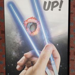 New in Box LED Chopsticks Laser Sticks Protocol- Reusable- Lighten Up!-utensil