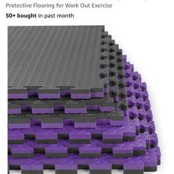 Xspec 1" Extra Thick Interlocking Home Gym Foam Floor Mat Reversible Tiles (24" × 24") | 12 Pieces, 48 Square feet | Protective Flooring for Work Out