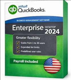 Intuit Quickbooks Desktop Enterprise 2024, Windows, Pc, Desktop, with PayRoll