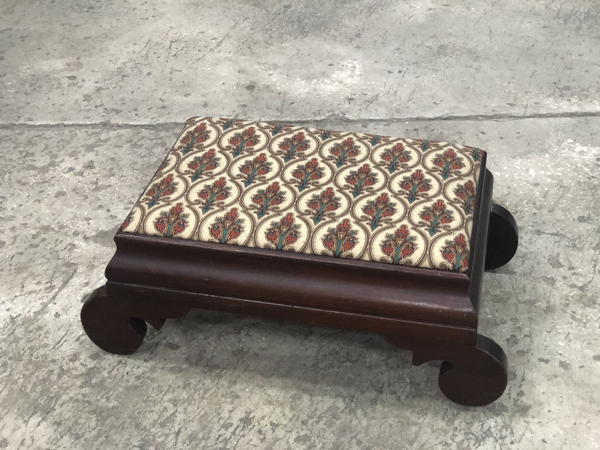 Gorgeous Recovered Antique Mayflower Footstool