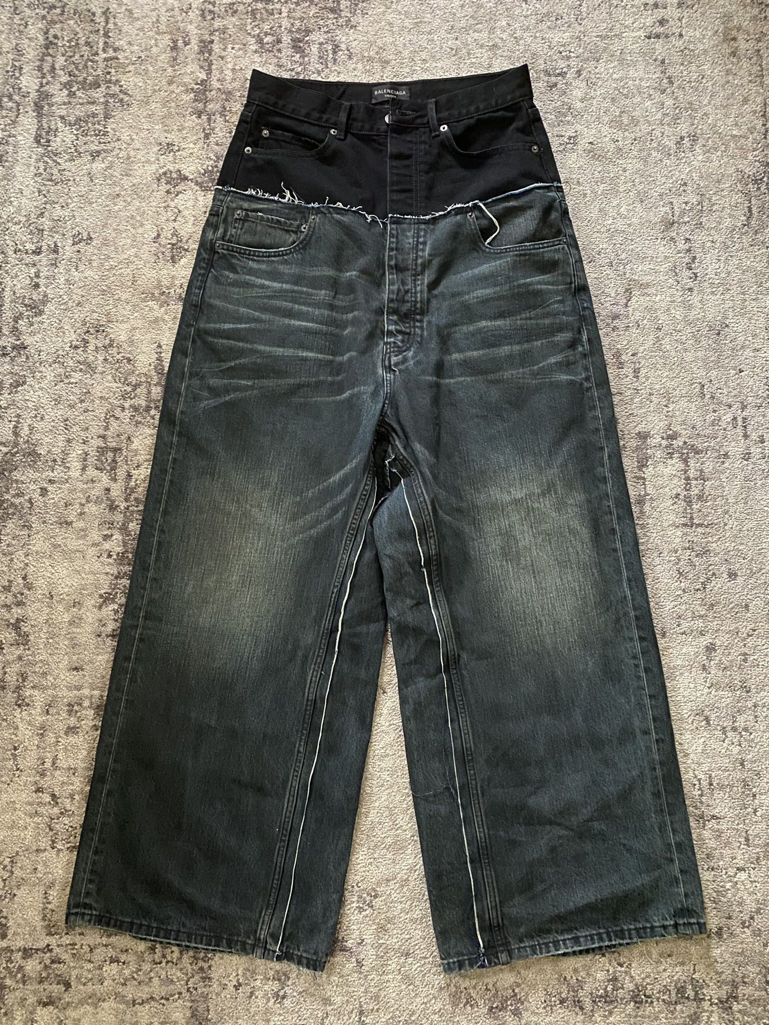 Balenciaga Cut Up Black Denim