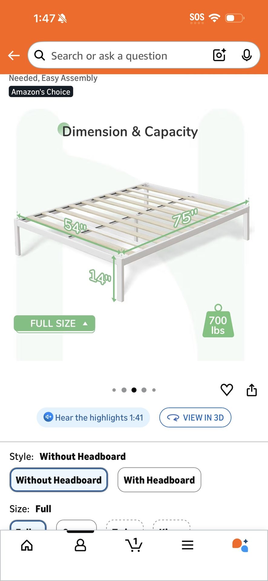 Set Of 2 full Bed Frame