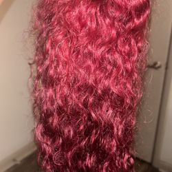 100% Human Hair 13 X 4 Burgundy Water Wave Lacefrontwig