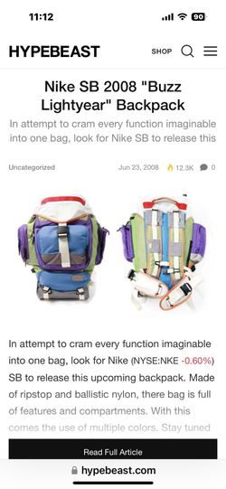 Nike SB Buzz Lightyear Backpack Rare for Sale in Mountain View CA OfferUp