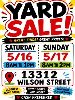 Huge yard sale this weekend 🔥