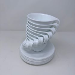 Corelle coffee mugs set of 10 with saucers Excellent Condition