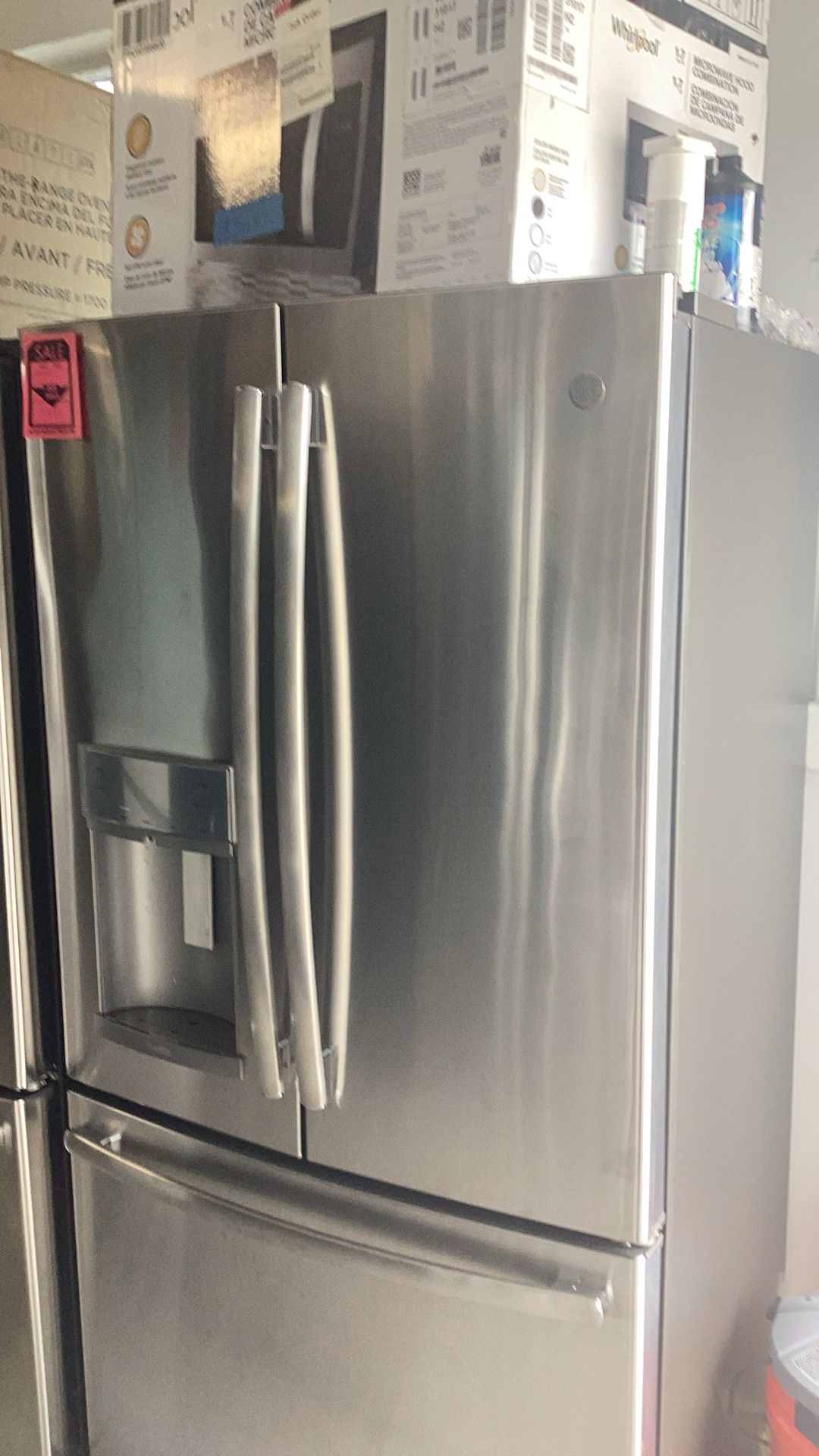 Used Clean Ge Profile Stainless Steel French Door Refrigerator