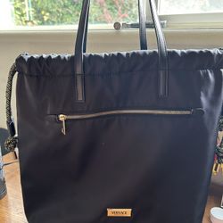 Versace fragrance canvas tote bag.