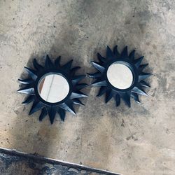 Decorative sunflower mirror set 2