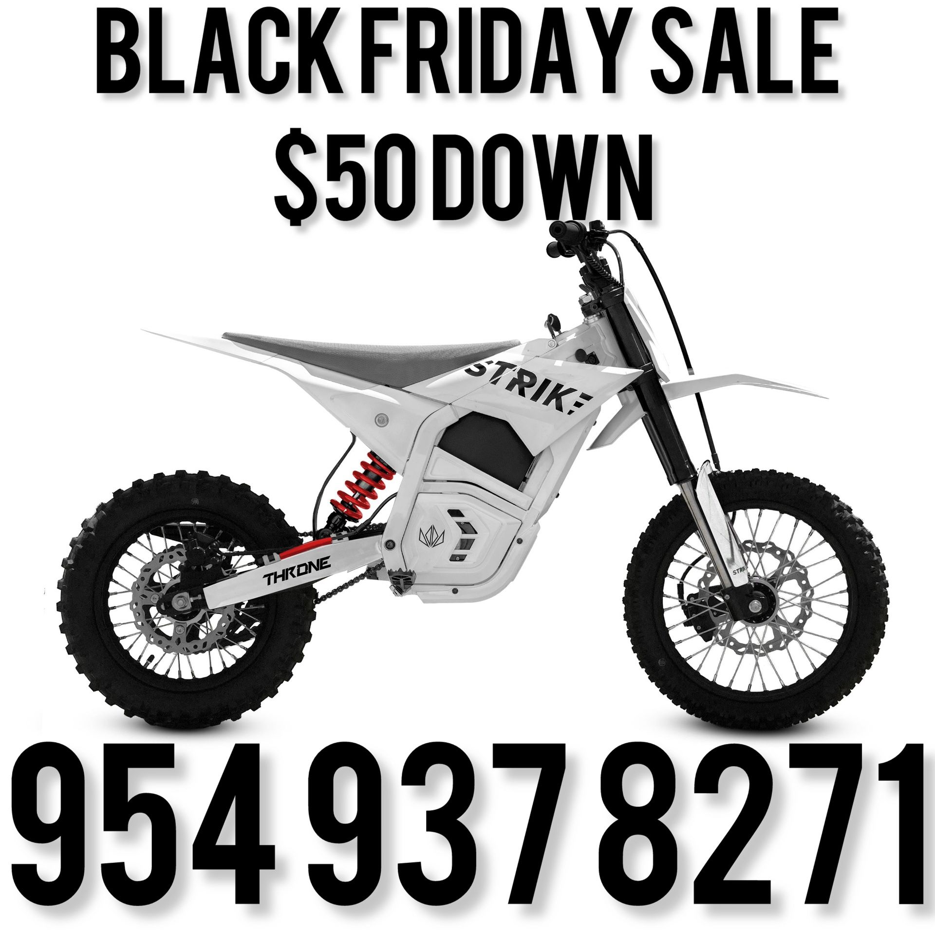 Strike Shadow Electric Dirt Bike For Kids $50 Down Black Friday Sale!