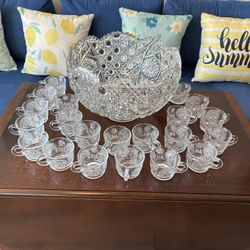 Vintage Punch Bowl Set, Bowl + 21 Cups 1960s