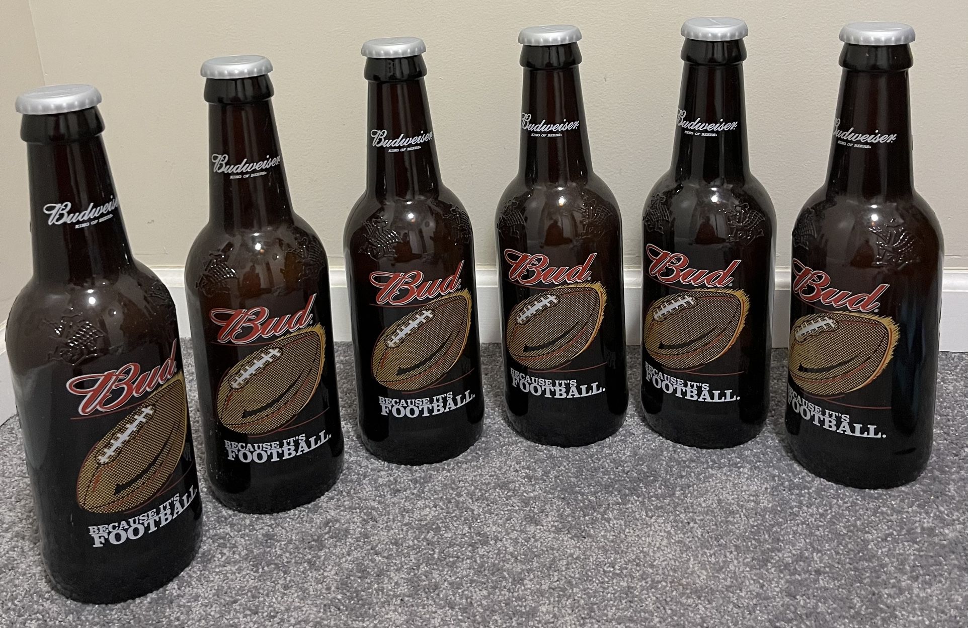 Budweiser Beer Vintage Football Bottles