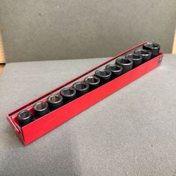 Matco Tools 12pc SAE 1/2" dr shallow 6pt impact socket set 1-1/8"-7/16" -USA-
