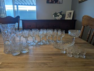 Antique crystal glass set