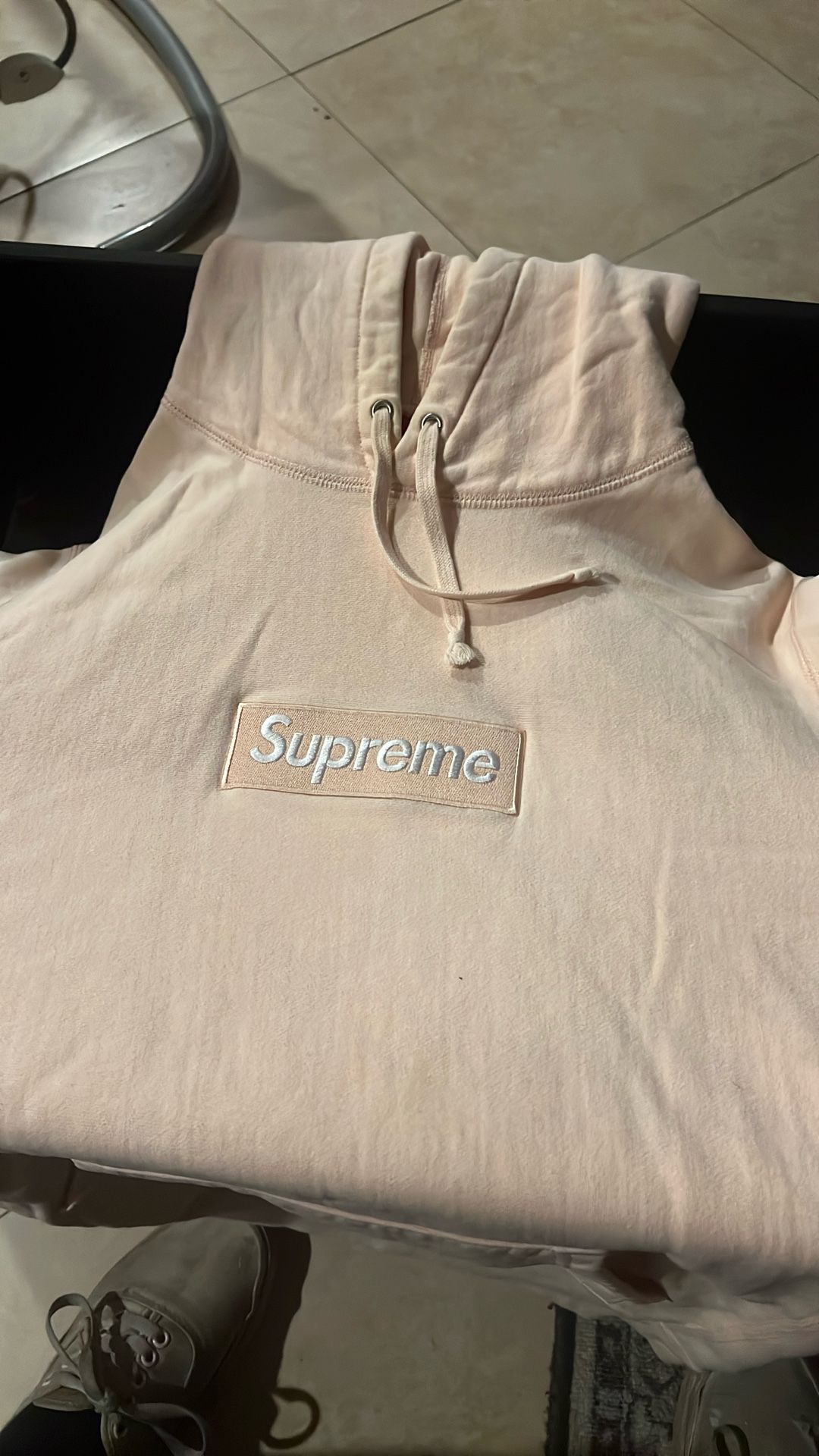Supreme Box Logo Hoodie Peach