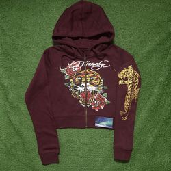 Ed Hardy Cropped Hoodie Women Medium