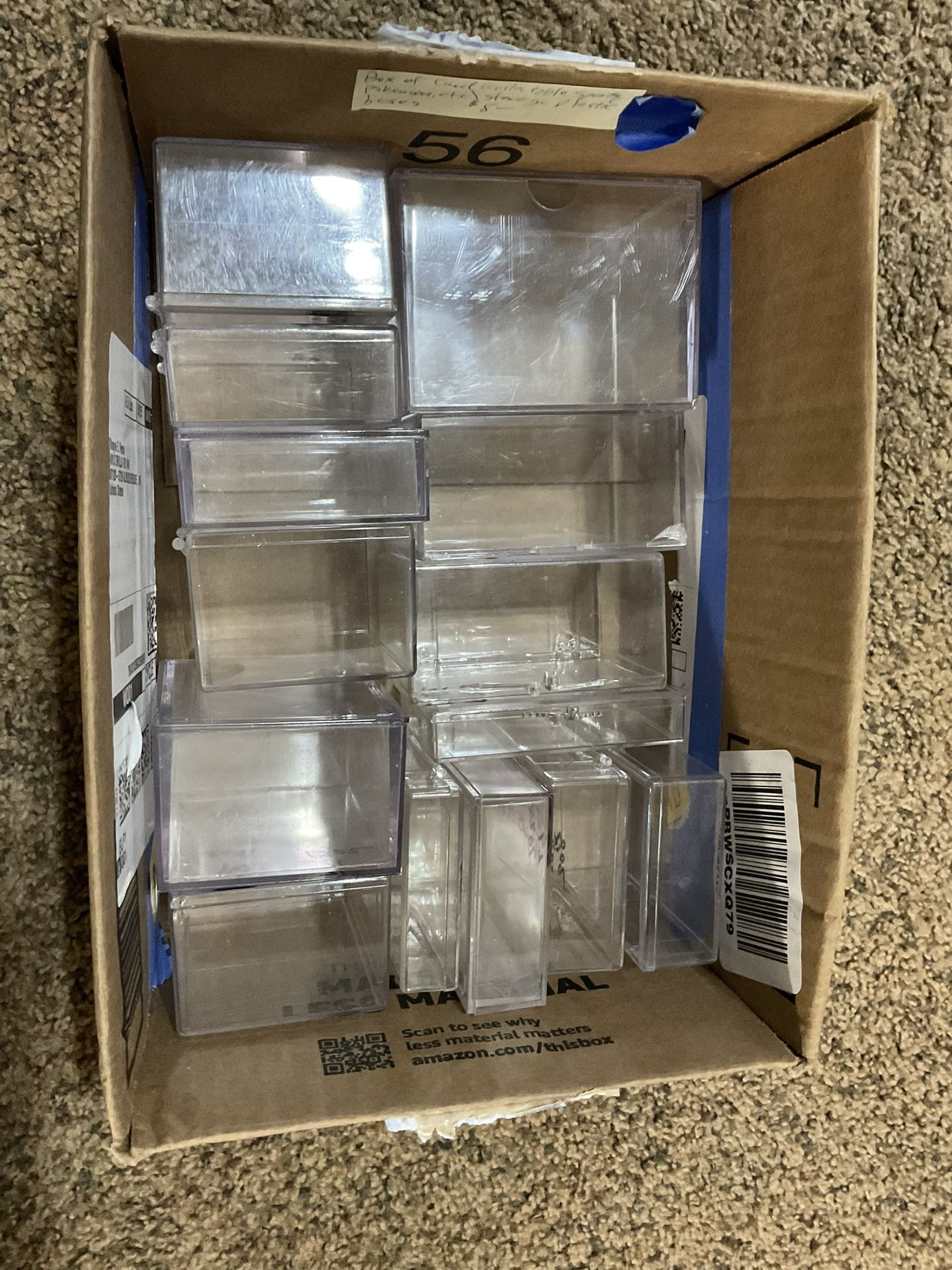 14 Hard Plastic Boxes For Collectible Sports Cards, Pokémon, Etc Various Sizes Smaller To Large
