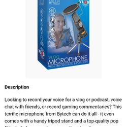 Vlog Microphone 🎙️ With Tripod Stand Pop Filter