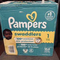 Pampers size 1. 164 count diapers