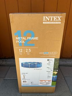 12ft pool metal frame with filter pump