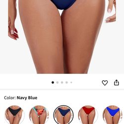 Women's Swim Bottoms High Cut Mid Waisted Bikini 