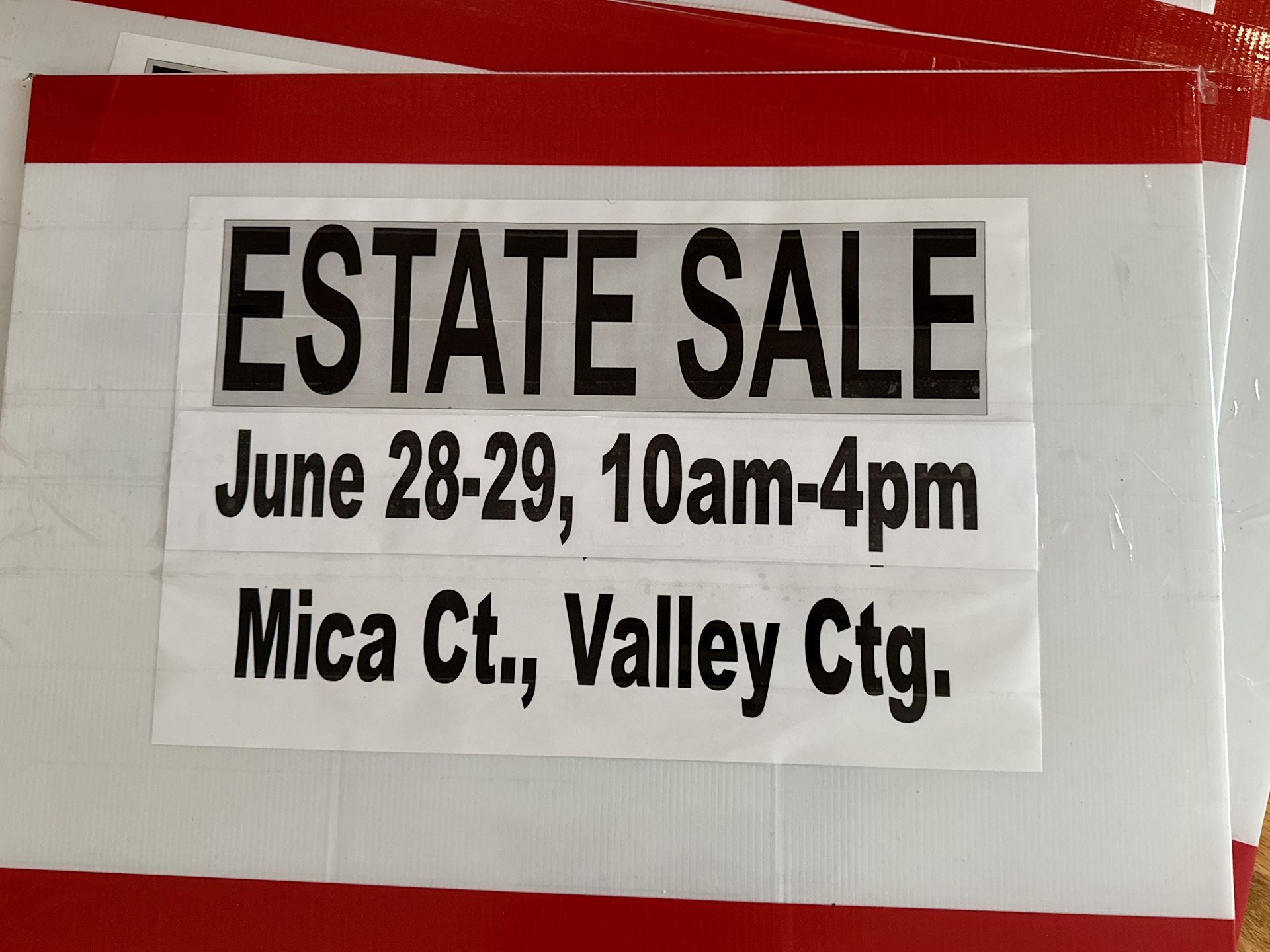 ESTATE SALE Mica Court VALLEY CTG. NY.  