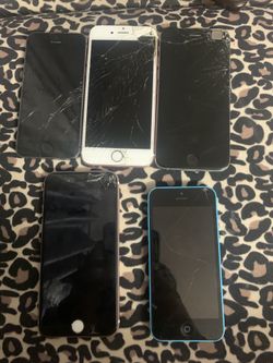 Iphone 5,5c,6,6s,6s. For parts or fixing!
