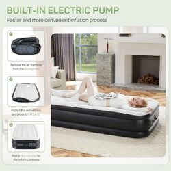 Twin with Built in Pump, 16-Inch air mattress