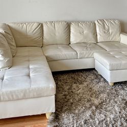 White faux Leather Couch