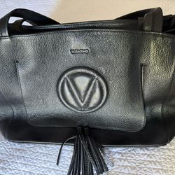 Valentino black Leather Tote Bag 