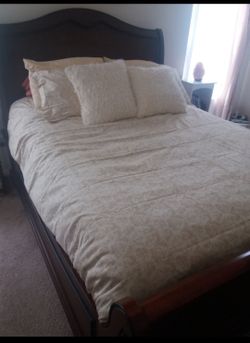 Queen Sleigh Bed - solid wood