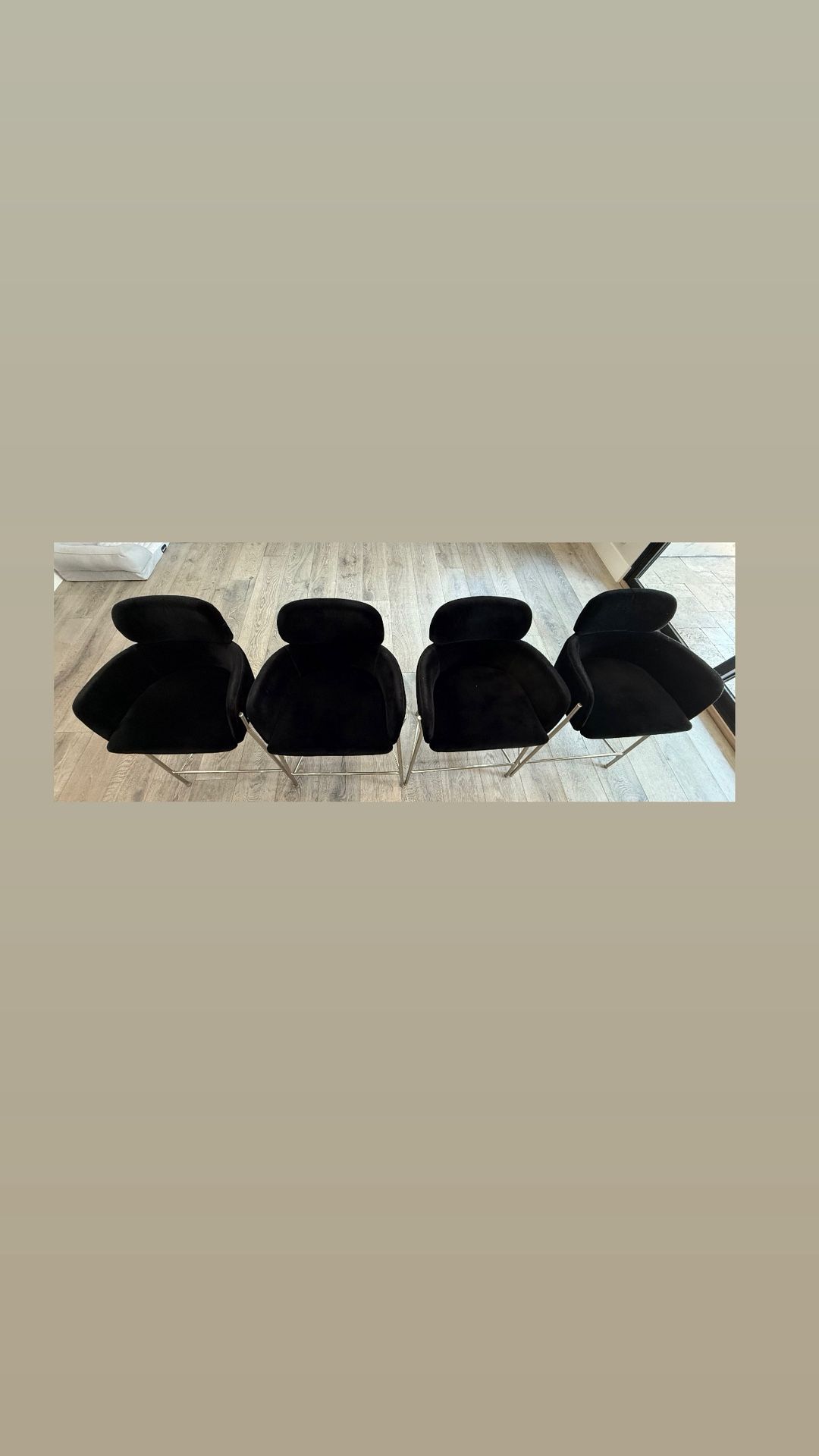 CB2 Azalea Mink Counter Stools (4)