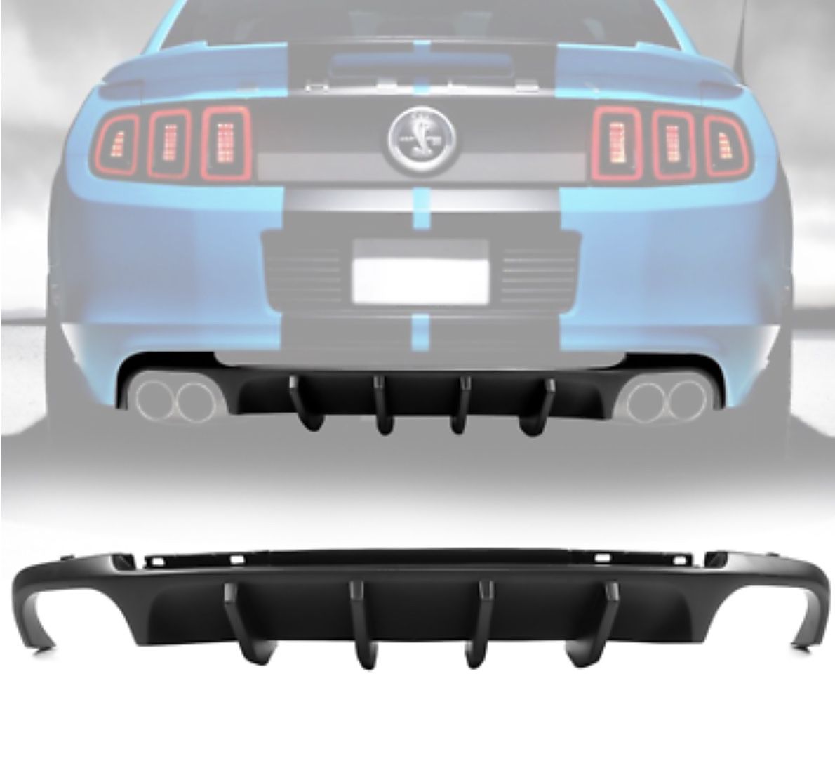 13-14 Ford Mustang Shelby V2 Style Rear Bumper Lip Diffuser - PP