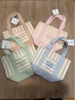 BUNDLE Summer 2026 Trader Joe’s Mini Striped Canvas Tote Bags NWT — Will Sell Individually!