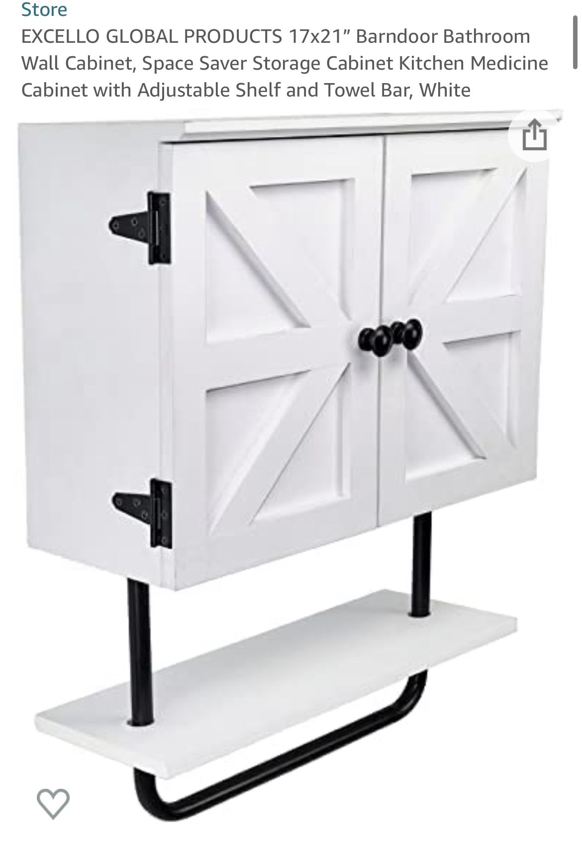 White Cabinet With Towel Hanger