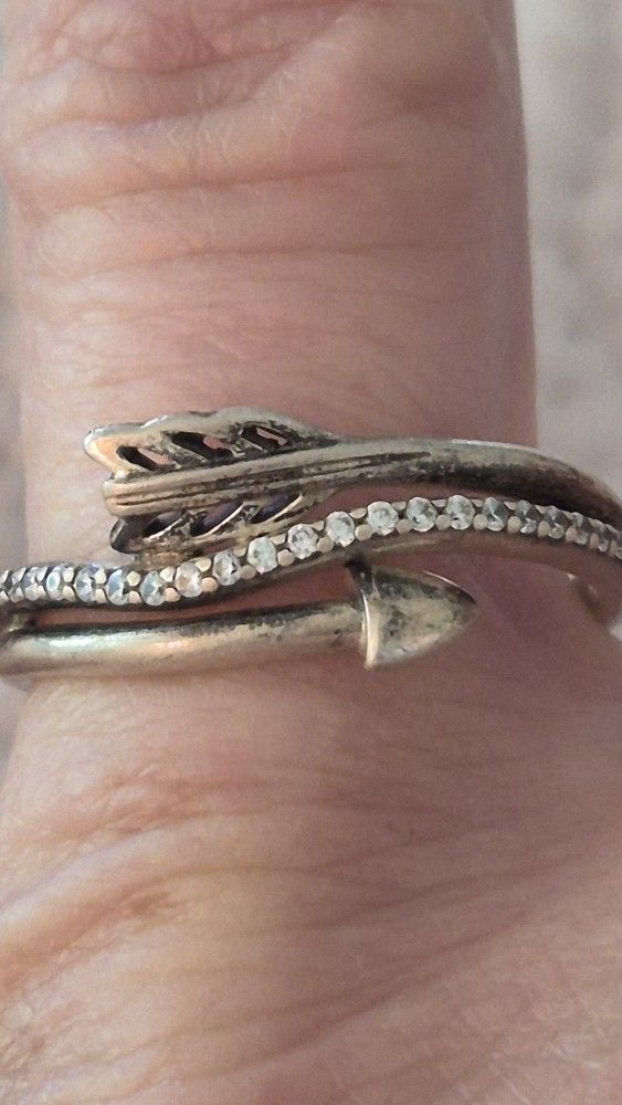 Pandora Sterling Silver Cz ARROW LOVED RING- SZ8.50