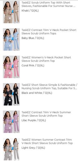 6pc V-Neck scrub top set